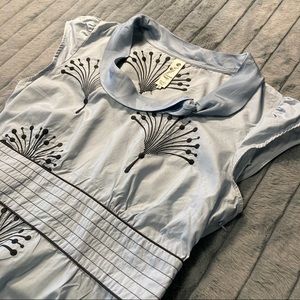 Anthropologie Floreat blue embroidered blouse 6